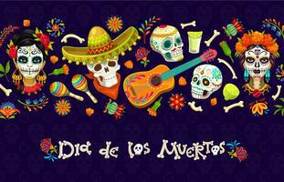 dia de los Muertos Mexikaner Urlaub Calavera Schädel vektor