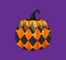 Halloween gemalt Kürbis mit Rhombus Muster vektor