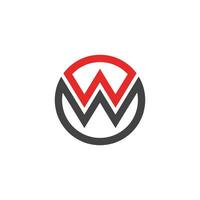 w Brief Logo Vorlage vektor