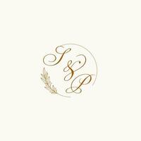 Initialen sp Hochzeit Monogramm Logo mit Blätter und elegant kreisförmig Linien vektor