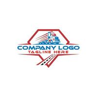 einfarbig LKW Vektor Logo zum ein Lieferung Unternehmen