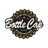 retro årgång flaska keps för öl dryck eller Västra restaurang mat produkt logotyp design vektor. vektor emblem, märka, logotyp, stämpel