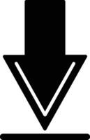 Pfeil-Glyphe-Symbol nach unten vektor