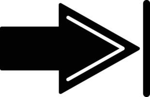 rechtes Glyphen-Symbol vektor