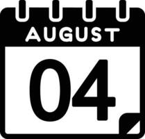 4 August eben Symbol vektor