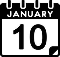 10 Januar Linie Symbol vektor