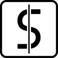 dollar symbol glyf ikon vektor