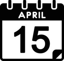 15 april glyf ikon vektor