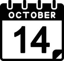 14 Oktober Glyphe Symbol vektor