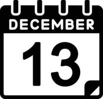 13 december glyf ikon vektor