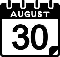 30 August eben Symbol vektor