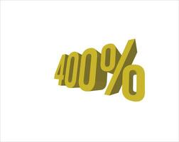 400 Prozent aus 3d Zeichen auf Weiß Hintergrund, Besondere Angebot Rabatt Schild, Verkauf oben zu 100 Prozent aus, groß Angebot, Verkauf, Besondere Angebot Etikett, Aufkleber, Schild, Banner, Werbung, Angebot Symbol vektor