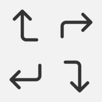 Pfeil Rückkehr Symbol eingeben links oben richtig oben Taste vektor