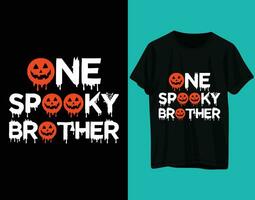 ett läskigt bror halloween tshirt design vektor