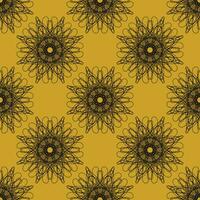 Vektor nahtlos Muster von abstrakt Formen im Gelb und schwarz Farbe