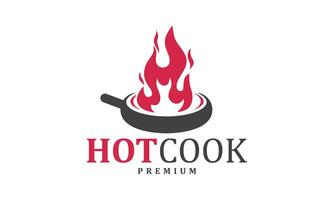 heiß Koch Prämie Logo Design. Illustration von heiß Koch können Sein benutzt zum Restaurant Logos vektor