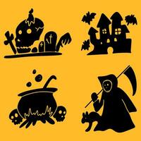 Halloween elementen einstellen Hand Zeichnung Stil zum Design, Vorlage, Webseite, usw vektor