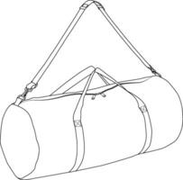 Duffle Tasche Gliederung mit Reißverschluss und einstellbar Schulter Gurt, Fitnessstudio Tasche zum Ausrüstung, Sport Gang, Tauchen und Reise Tasche, Duffle Tasche, Vektor Illustration.