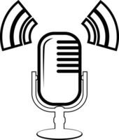 mikrofon årgång podcast ikon illustration vektor