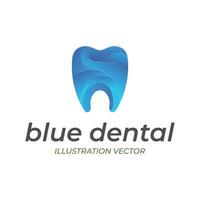 modern Blau Zahn zum Dental Symbol Symbol Illustration vektor