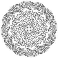 Mandala mit wellig Gekritzel Elemente und Herzen, meditativ Anti-Stress Färbung Buch zum Urlaub Aktivität oder Dekor vektor
