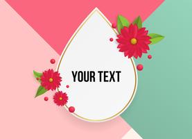 Textfeld mit schönen bunten Blumen. Vektor-Illustration vektor