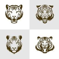 uppsättning av huvud tiger vektor illustration design. huvud tiger logotyp design mall.