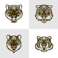 Kopf Tiger Vektor Illustration Design. Kopf Tiger Logo Design Vorlage.