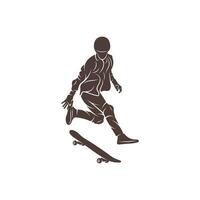 skateboarder vektor illustration design. skateboarder logotyp design mall.