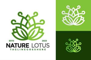 lotus natur blad logotyp design vektor symbol ikon illustration