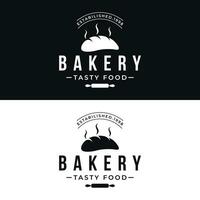 köstlich und lecker organisch frisch gebacken Bäckerei Geschäft Logo Design retro vintage.logo zum Bäckerei Geschäft, Etikette oder Abzeichen, Geschäft. vektor