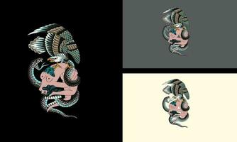 Örn och orm vektor maskot design