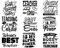 lärare t skjorta design bunt, vektor lärare t skjorta design, lärarens dag skjorta, lärare typografi t skjorta design samling, lärare dag svg design.