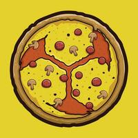 japanisch raijin Logo im Pizza Illustration vektor