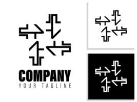 einfach geometrisch Logo Design im schwarz und Weiß vektor
