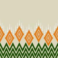 ethnisch Ikat Design aztekisch Stammes- afrikanisch Kunst. nahtlos Muster im Stammes-, Volk Stickerei, und Mexikaner Stil. geometrisch Ornament. Design zum drucken Stoff Teppich, Hintergrund, Kleidung, Verpackung, Stoff, vektor