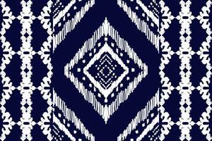sömlös mönster av ikat paisley, traditionell sömlös mönster, blå bakgrund, aztec stil, broderi, abstrakt, vektor, design illustration för textur, tyg, skriva ut. vektor