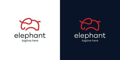 das Elefant Logo Design gemacht mit Linien macht das Logo minimalistisch vektor