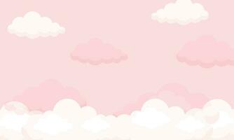 Vektor Rosa Farbe Himmel Hintergrund mit Wolken Design
