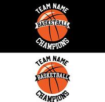 team namn basketboll mästare. basketboll t-shirt design. vektor