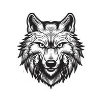 Wolf, Jahrgang Hand gezeichnet Illustration vektor