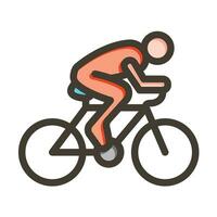 Radfahren Vektor dick Linie gefüllt Farben Symbol zum persönlich und kommerziell verwenden.