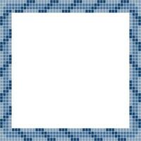 Marine Blau Fliese rahmen, Mosaik Fliese Rahmen oder Hintergrund, Fliese Hintergrund, nahtlos Muster, Mosaik nahtlos Muster, Mosaik Fliesen Textur oder Hintergrund. Badezimmer Mauer Fliesen, Schwimmen Schwimmbad Fliesen. vektor