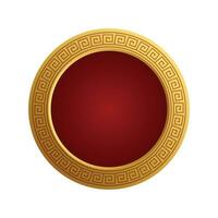 Vektor Mitte Herbst Festival oder Chinesisch Neu Jahr, runden Gold und rot Rahmen auf Weiß Hintergrund