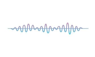 vektor lila kurva ljud Vinka. röst eller musik audio signal. sinusoid linje. elektronisk radio grafisk