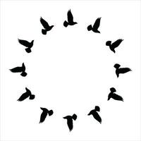 fliegende Vögel Silhouetten Muster Tapete. Vektorillustration. isoliertes Vogelfliegen. Tattoo Design. Vorlage für Karte, Paket und Hintergrundbild. vektor