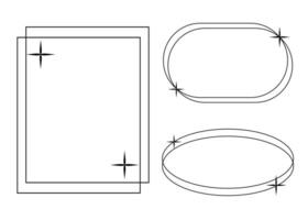 minimalistisch, geometrisch Rahmen schwarz Linie mit funkeln vektor