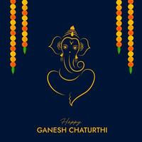 herre ganpati illustration för ganesh chaturthi festival social media posta vektor