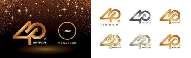 einstellen von 40 .. Jahrestag Logo Design, vierzig Jahre Jahrestag Feier vektor