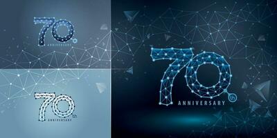 einstellen von 70 .. Jahrestag Logo Design, siebzig Jahre feiern Jahrestag Logo vektor